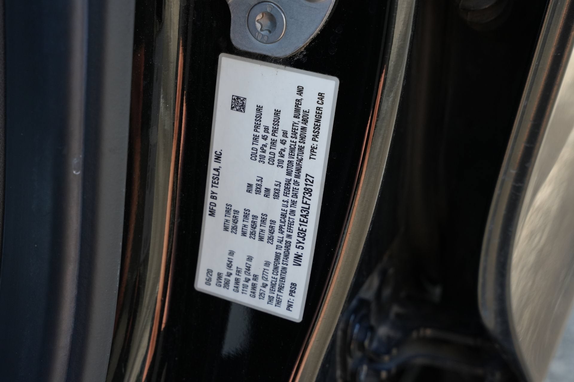 2020 Tesla Model 3 Standard Range Plus