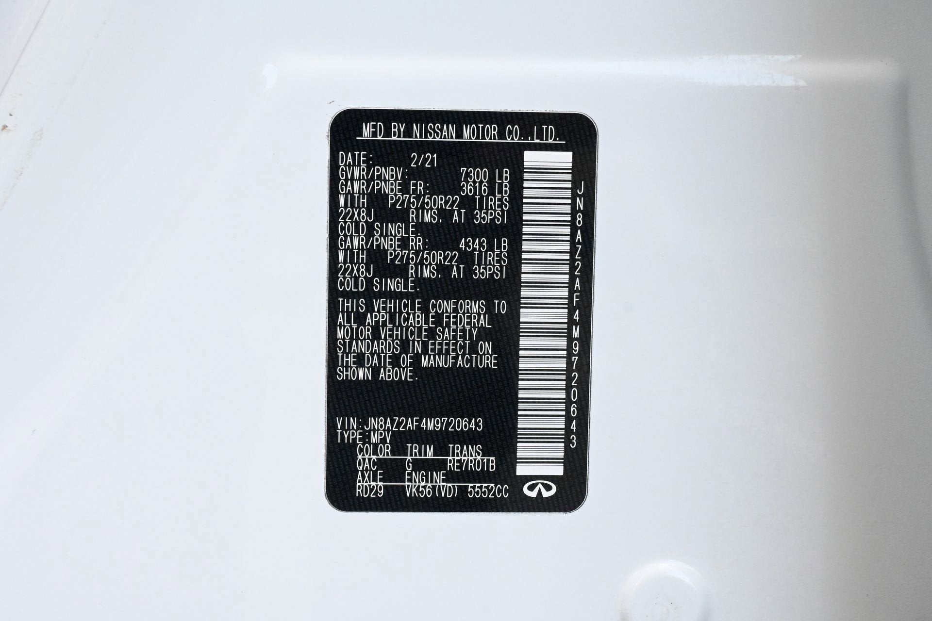 2021 INFINITI QX80 PREMIUM SELECT